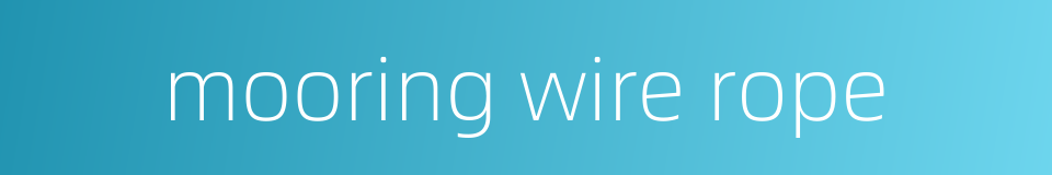 mooring wire rope的同义词