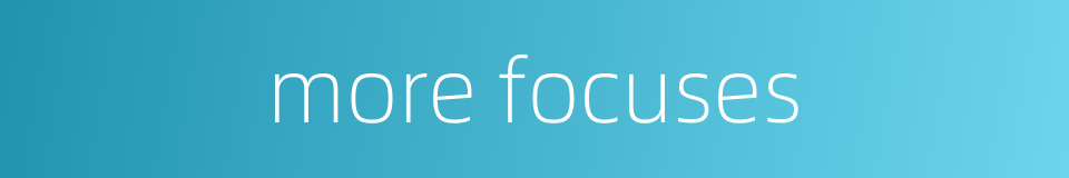 more focuses的同义词