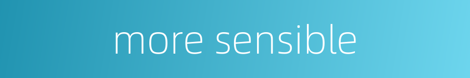 more sensible的同义词