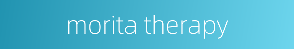 morita therapy的同义词
