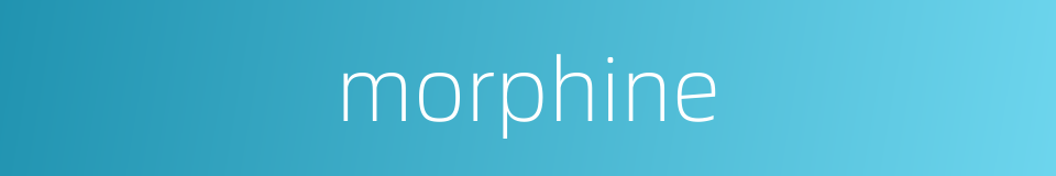 morphine的同义词
