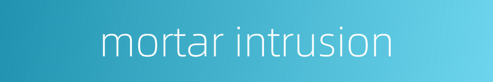 mortar intrusion的同义词
