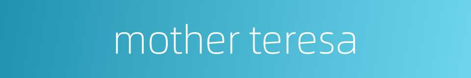 mother teresa的同义词