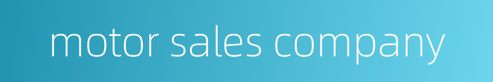 motor sales company的同义词
