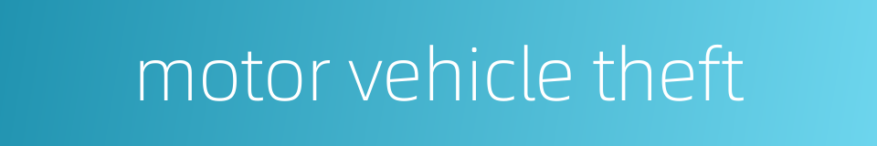 motor vehicle theft的同义词