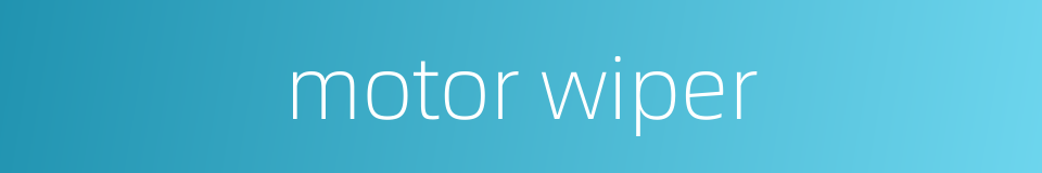 motor wiper的同义词