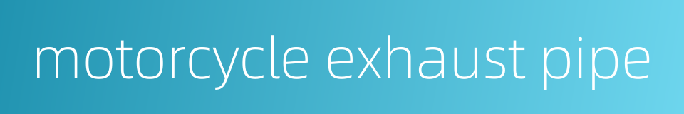 motorcycle exhaust pipe的同义词