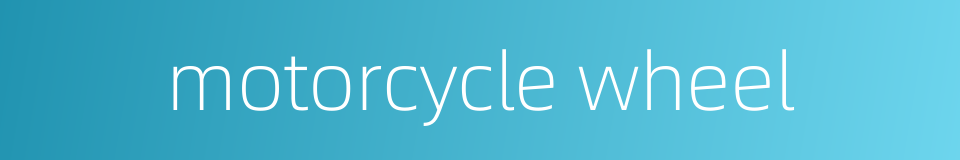 motorcycle wheel的同义词