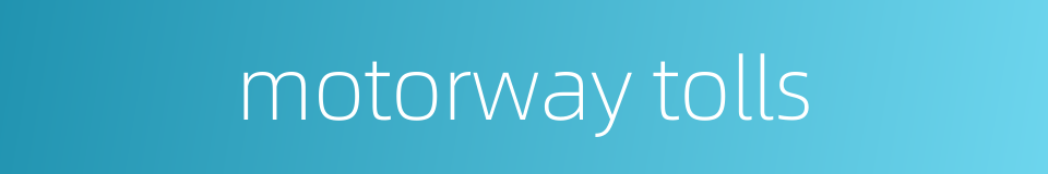 motorway tolls的同义词