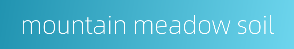 mountain meadow soil的同义词