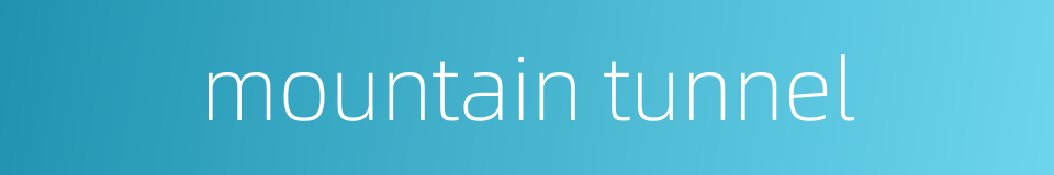 mountain tunnel的同义词