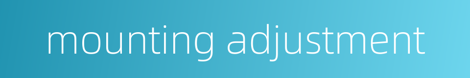 mounting adjustment的同义词