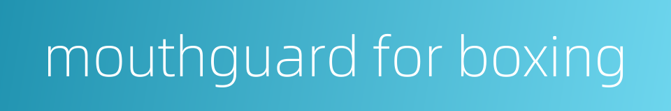 mouthguard for boxing的同义词