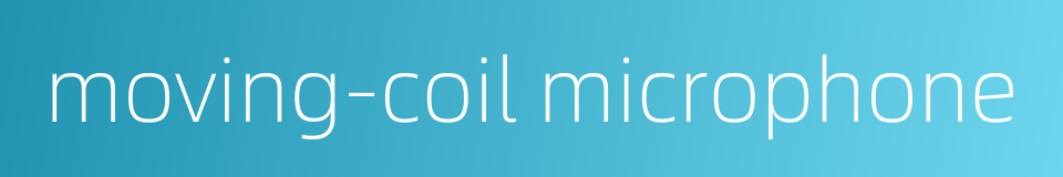 moving-coil microphone的同义词