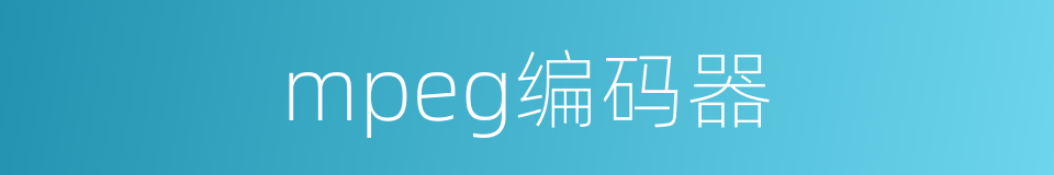 mpeg编码器的同义词