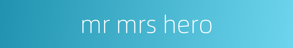 mr mrs hero的同义词