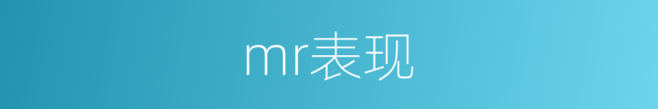 mr表现的同义词
