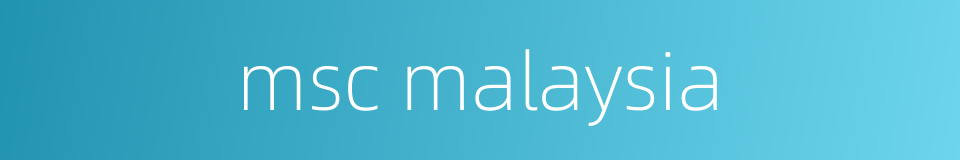 msc malaysia的同义词