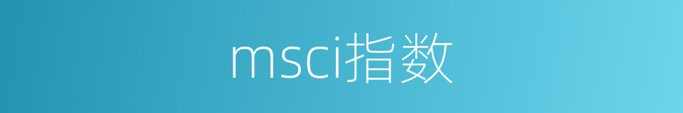 msci指数的同义词