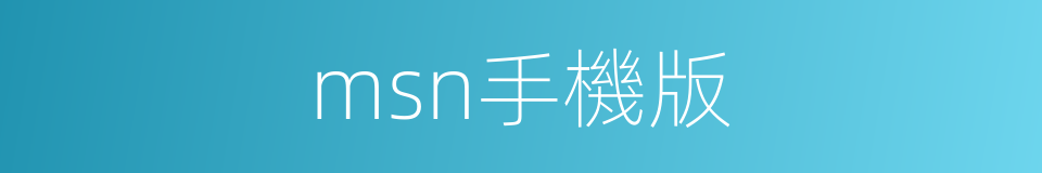 msn手機版的同義詞