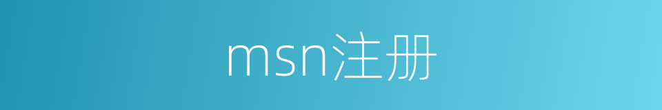 msn注册的同义词