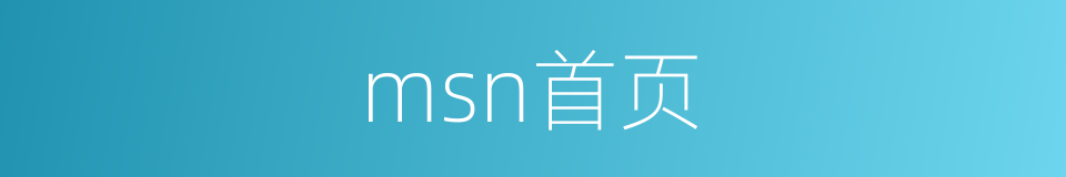 msn首页的同义词