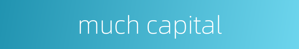 much capital的同义词