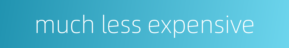 much less expensive的同义词