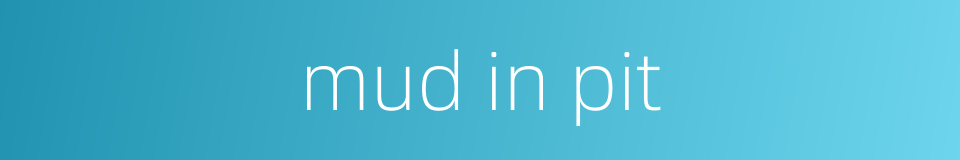 mud in pit的同义词