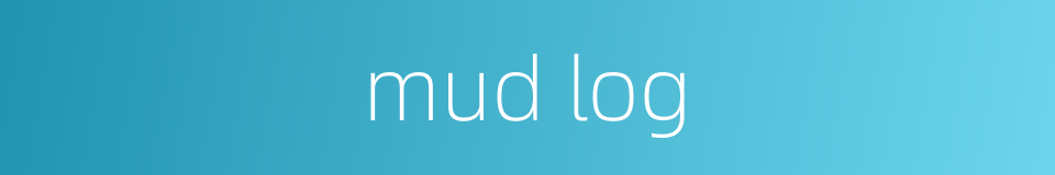 mud log的同义词