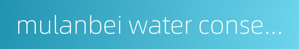 mulanbei water conservancy project的同义词