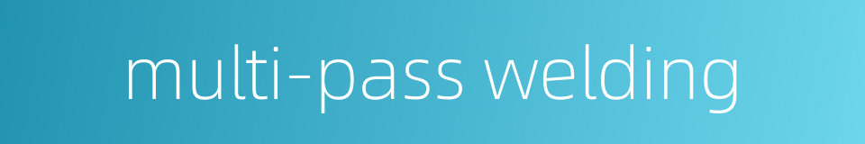 multi-pass welding的同义词