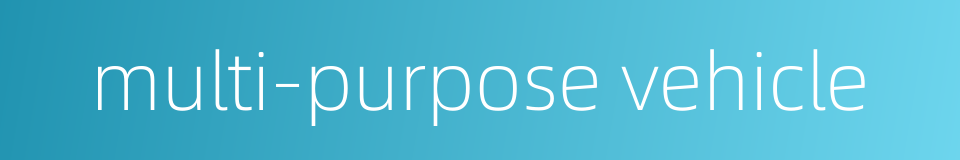 multi-purpose vehicle的同义词