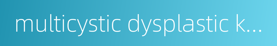 multicystic dysplastic kidneys的同义词