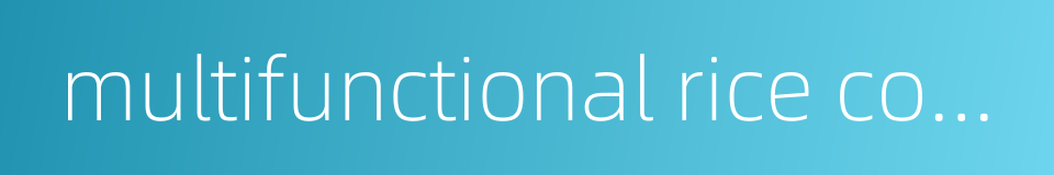 multifunctional rice cooker的同义词