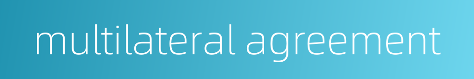 multilateral agreement的同义词