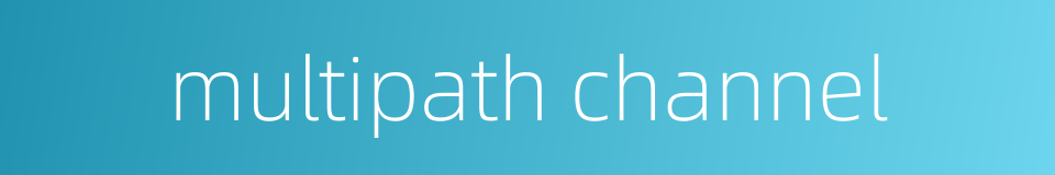 multipath channel的同义词