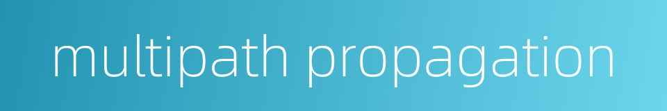 multipath propagation的同义词