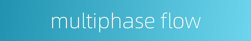multiphase flow的同义词