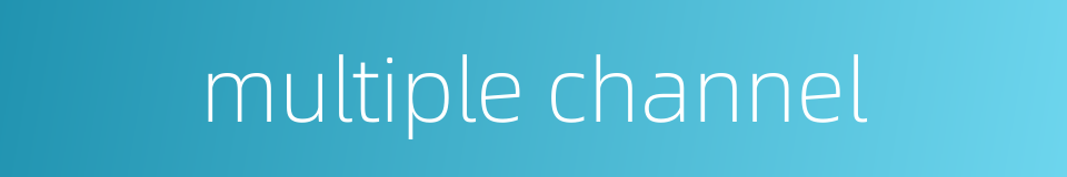 multiple channel的同义词