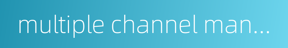 multiple channel management的同义词