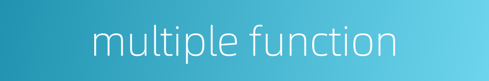 multiple function的同义词