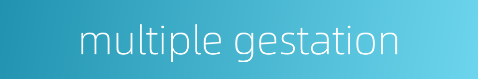multiple gestation的同义词