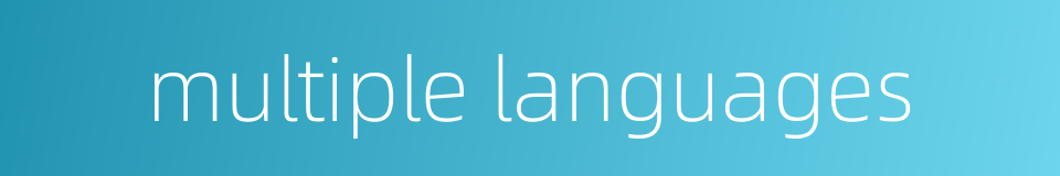 multiple languages的同义词