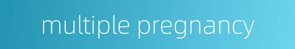 multiple pregnancy的同义词