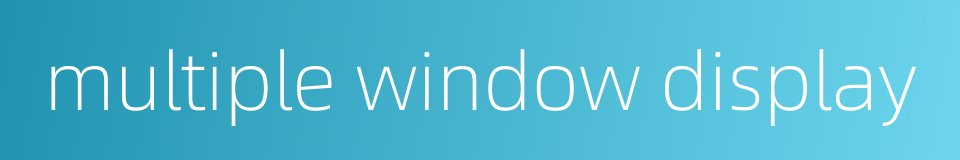 multiple window display的同义词