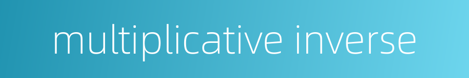 multiplicative inverse的同义词