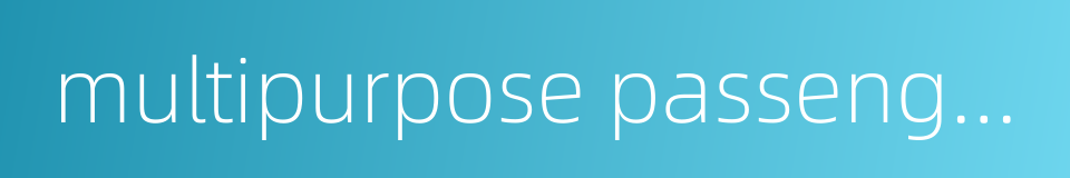 multipurpose passenger vehicle的同义词