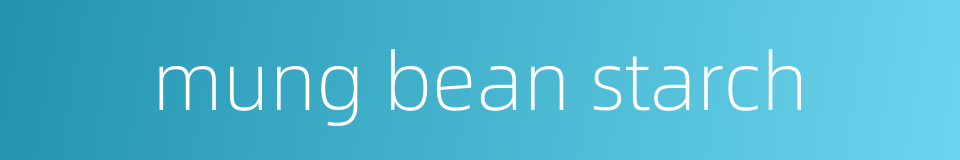 mung bean starch的同义词