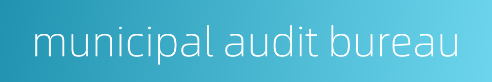 municipal audit bureau的同义词